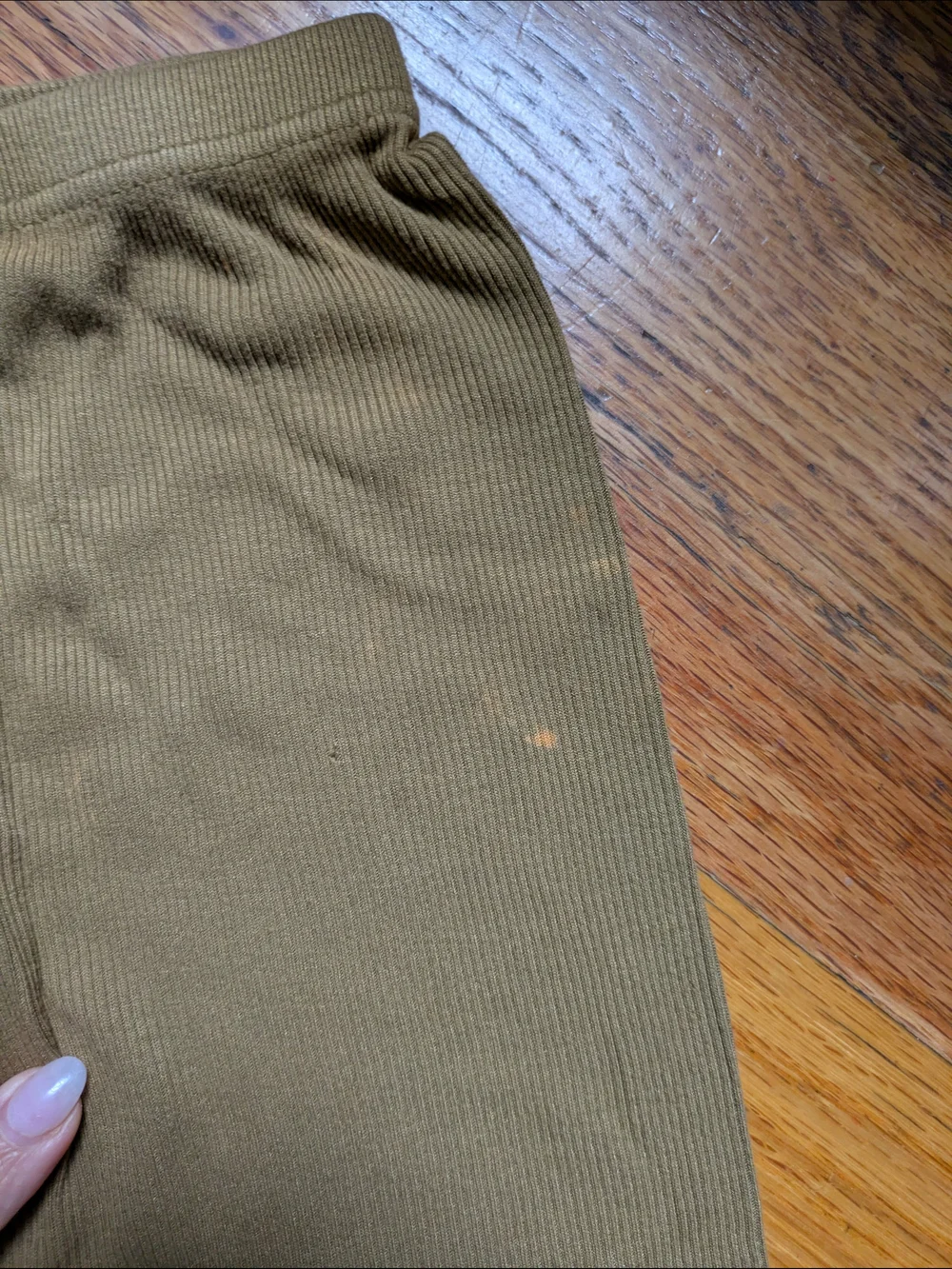 Olive Green Ribbed Thermal Top & Leggings Set Avauma